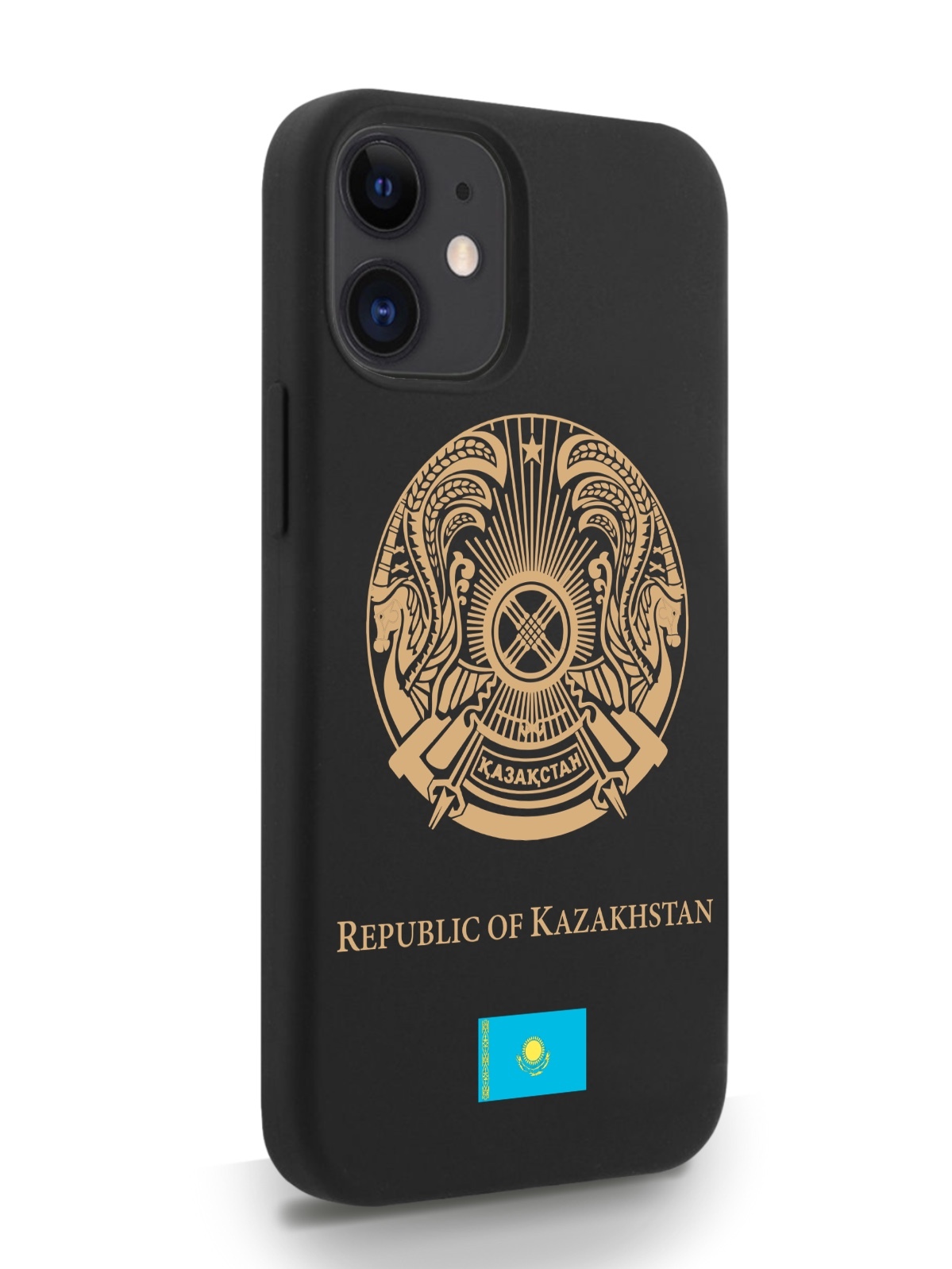 

Черный SignumCase для iPhone 12 Mini Золотой Герб Казахстана черный, iPhone 12 Mini Золотой Герб Казахстана