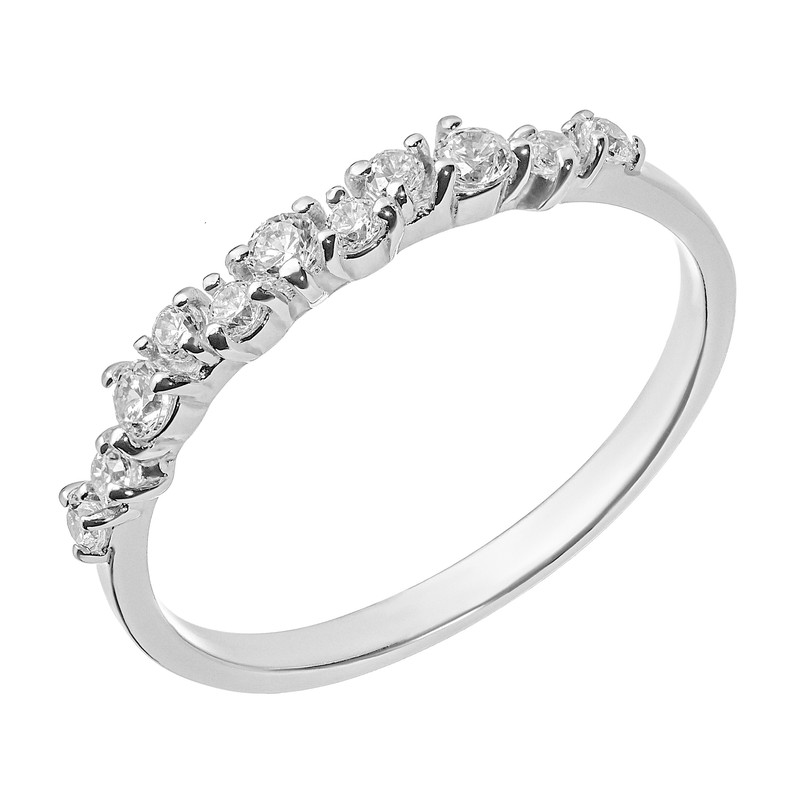 Серебряное кольцо размера 17,5 с маркировкой WONDERLI КДР1060Ж, оснащенное фианитами.