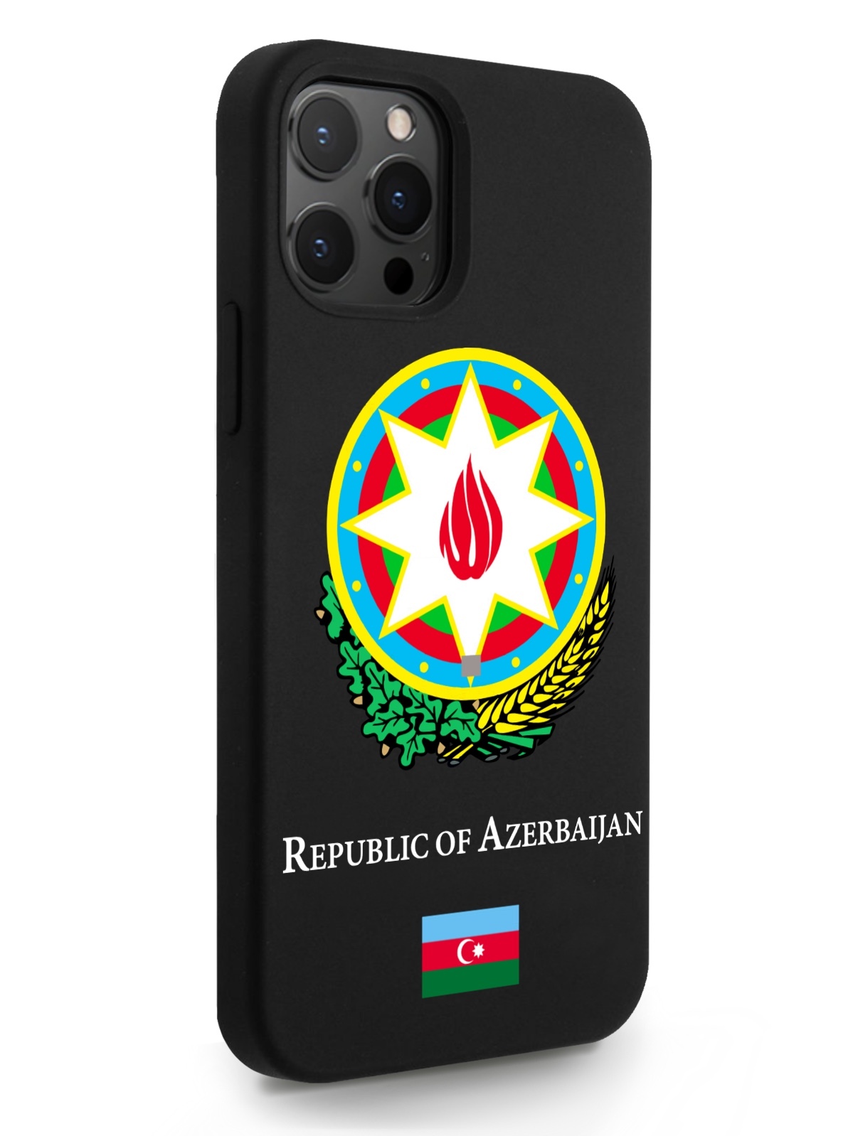 

Черный SignumCase для iPhone 12/12 Pro Герб Азербайджана черный, iPhone 12/12 Pro Герб Азербайджана