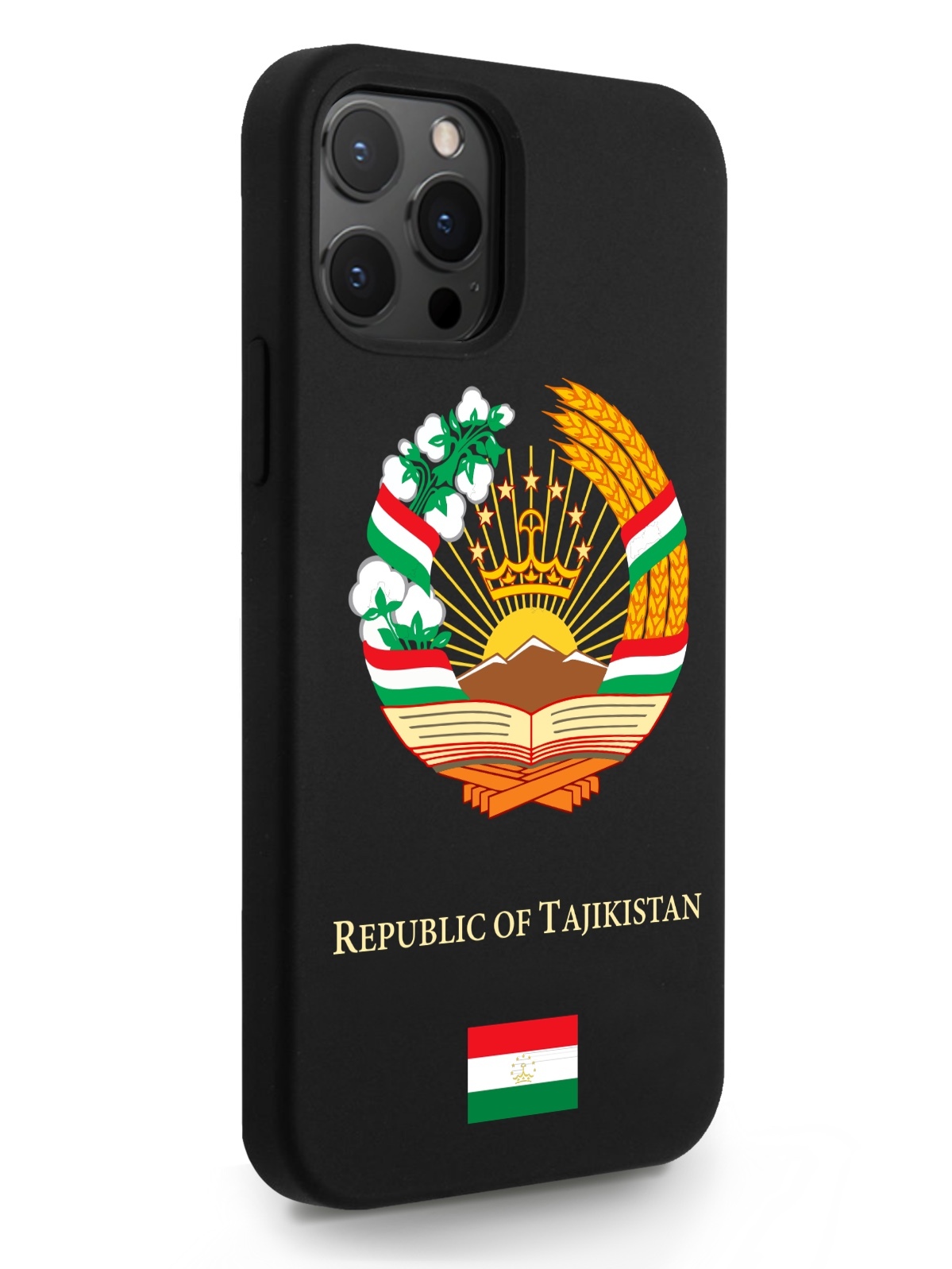 

Черный SignumCase для iPhone 12/12 Pro Герб Таджикистана черный, iPhone 12/12 Pro Герб Таджикистана