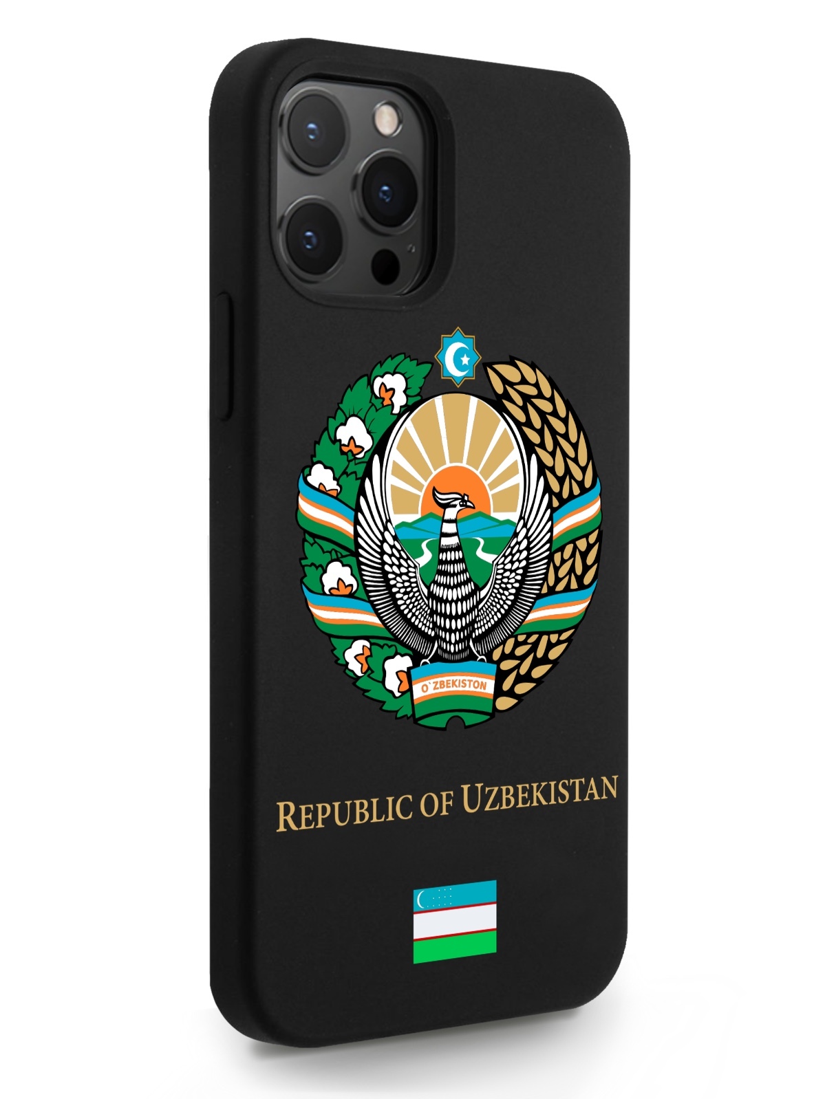 

Черный SignumCase для iPhone 12/12 Pro Герб Узбекистана черный, iPhone 12/12 Pro Герб Узбекистана