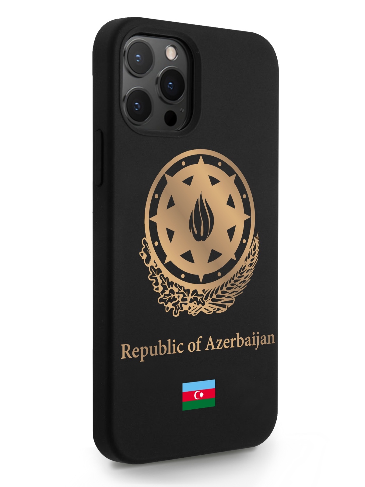 

Черный SignumCase для iPhone 12/12 Pro Золотой Герб Азербайджана черный, iPhone 12/12 Pro Золотой Герб Азербайджана