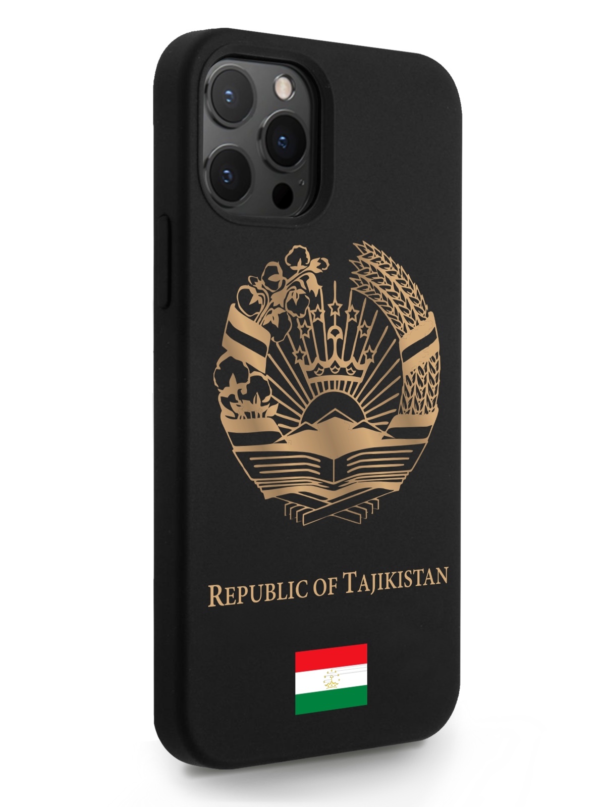 

Черный SignumCase для iPhone 12/12 Pro Золотой Герб Таджикистана черный, iPhone 12/12 Pro Золотой Герб Таджикистана