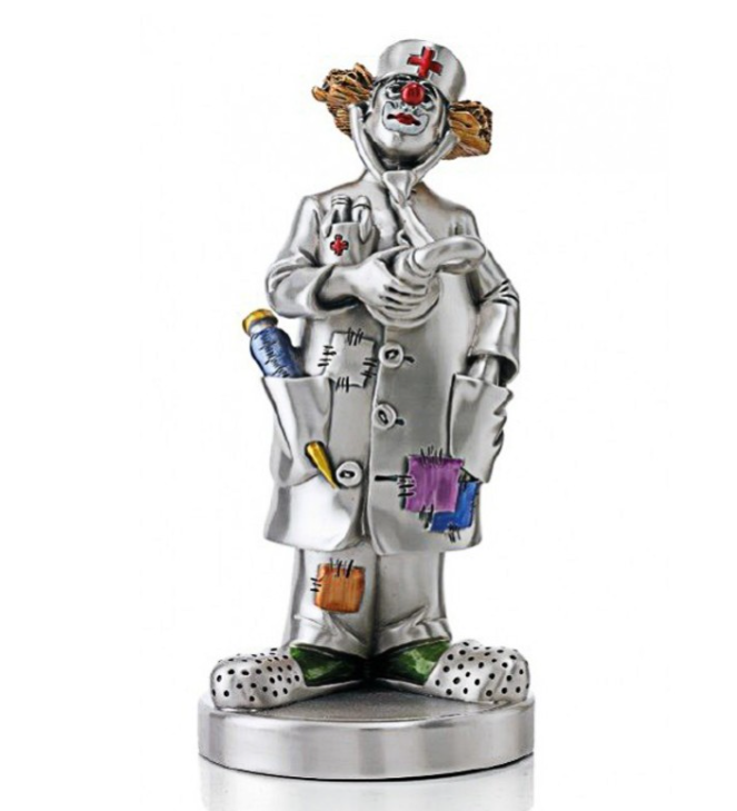 

Статуэтка "Клоун доктор", Высота 20, Серебристый