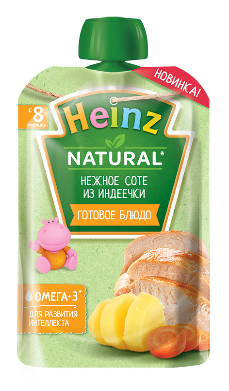 Пюре Heinz «Нежное соте из индеечки», 90 г, с 8 месяцев