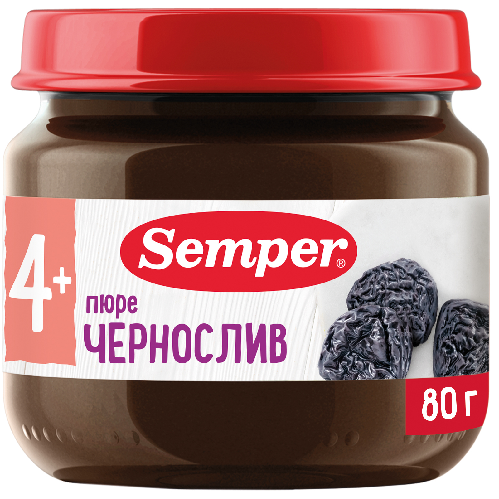 Пюре Semper Чернослив, 80 г, с 4 месяцев 1 шт.