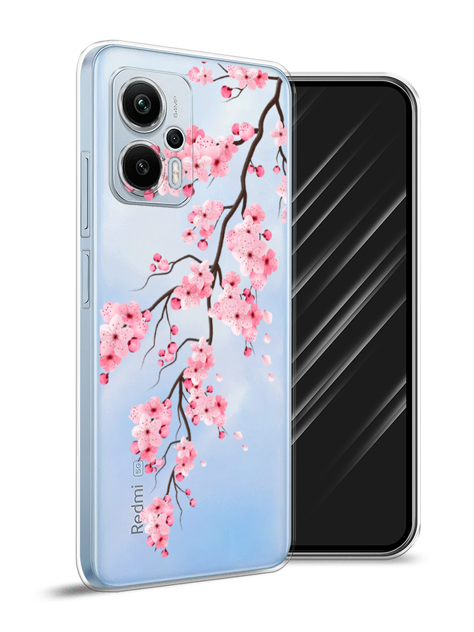 

Чехол Awog на Redmi Note 12T Pro "Розовая сакура", Розовый;белый;коричневый, 319150-8