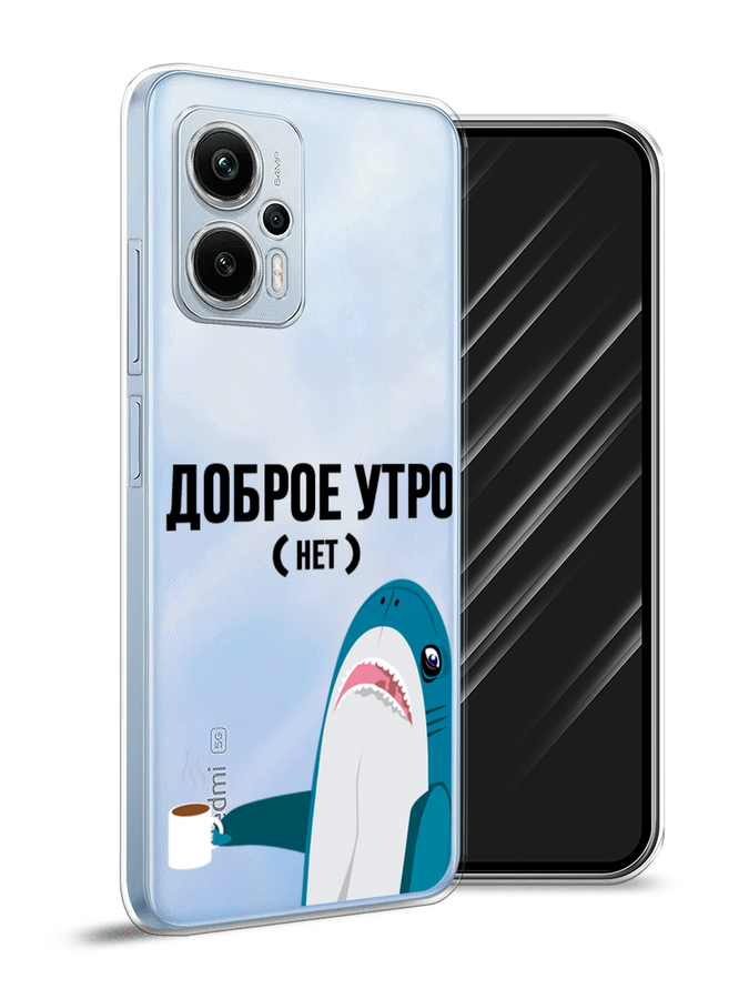 

Чехол Awog на Redmi Note 12T Pro "Доброе утро", Синий;белый;черный, 319150-2