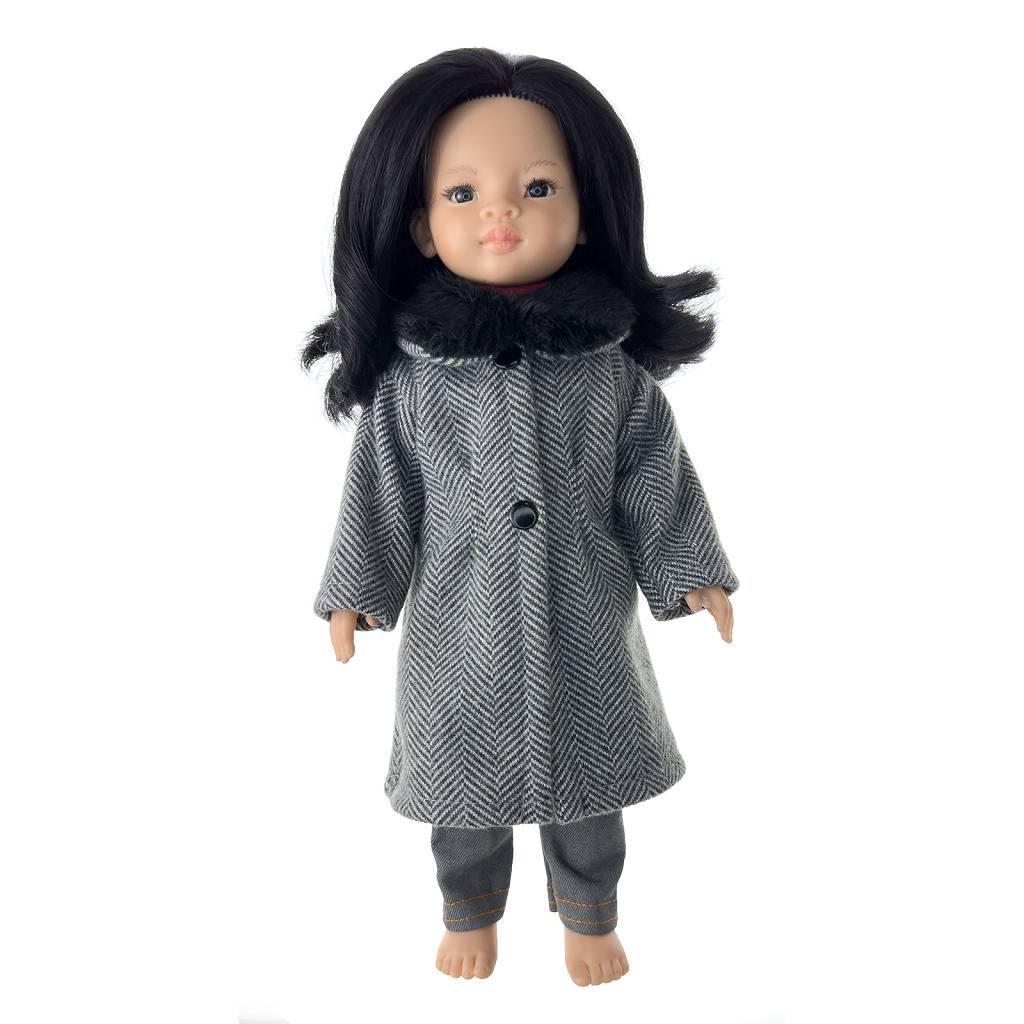 

Пальто с воротником, водолазка, джинсы для кукол Paola Reina 32 см 991, Серый
