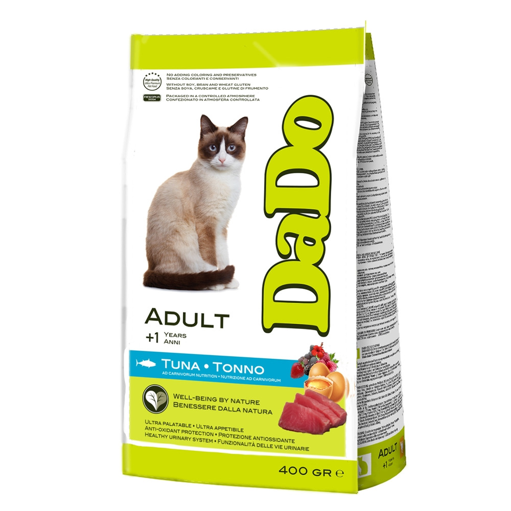 

Сухой корм для кошек Dado Cat Adult, с тунцом, 400 г, Single Protein