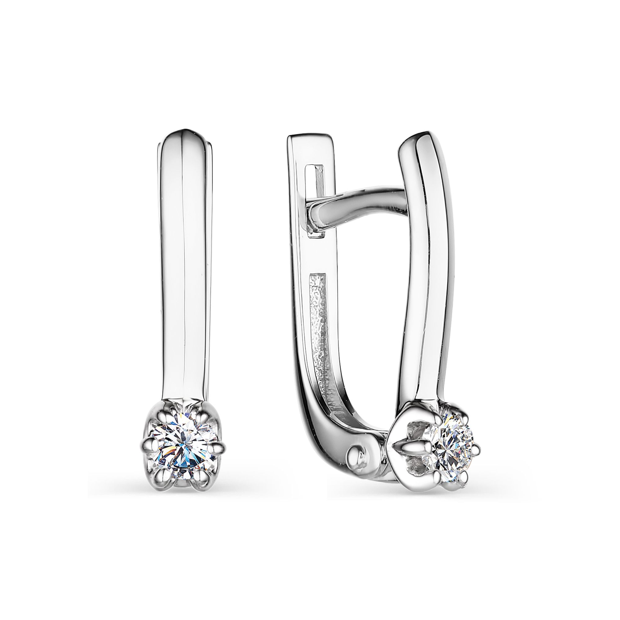 

Серьги из белого золота с бриллиантом АЛЬКОР 23940-200, 23940-200