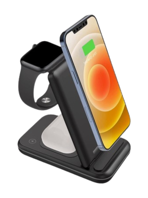 Беспроводное зарядное устройство 3in1 для iPhone/Apple Watch/AirPods 15W Black