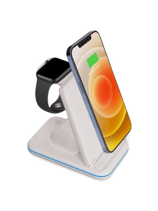 Беспроводное зарядное устройство 3in1 для iPhone/Apple Watch/AirPods , 15W , White