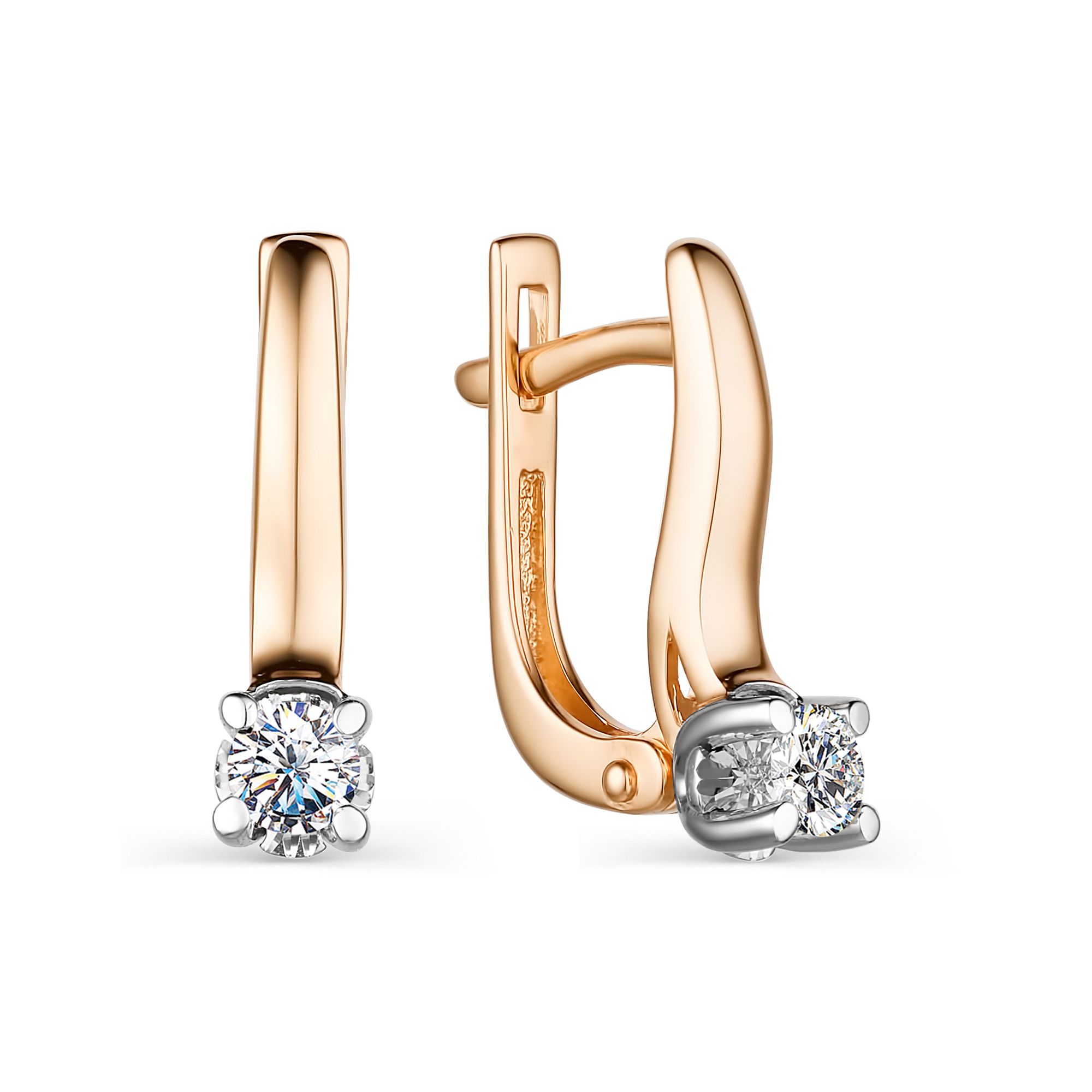 

Серьги из красного золота с бриллиантом АЛЬКОР 23997-100, 23997-100