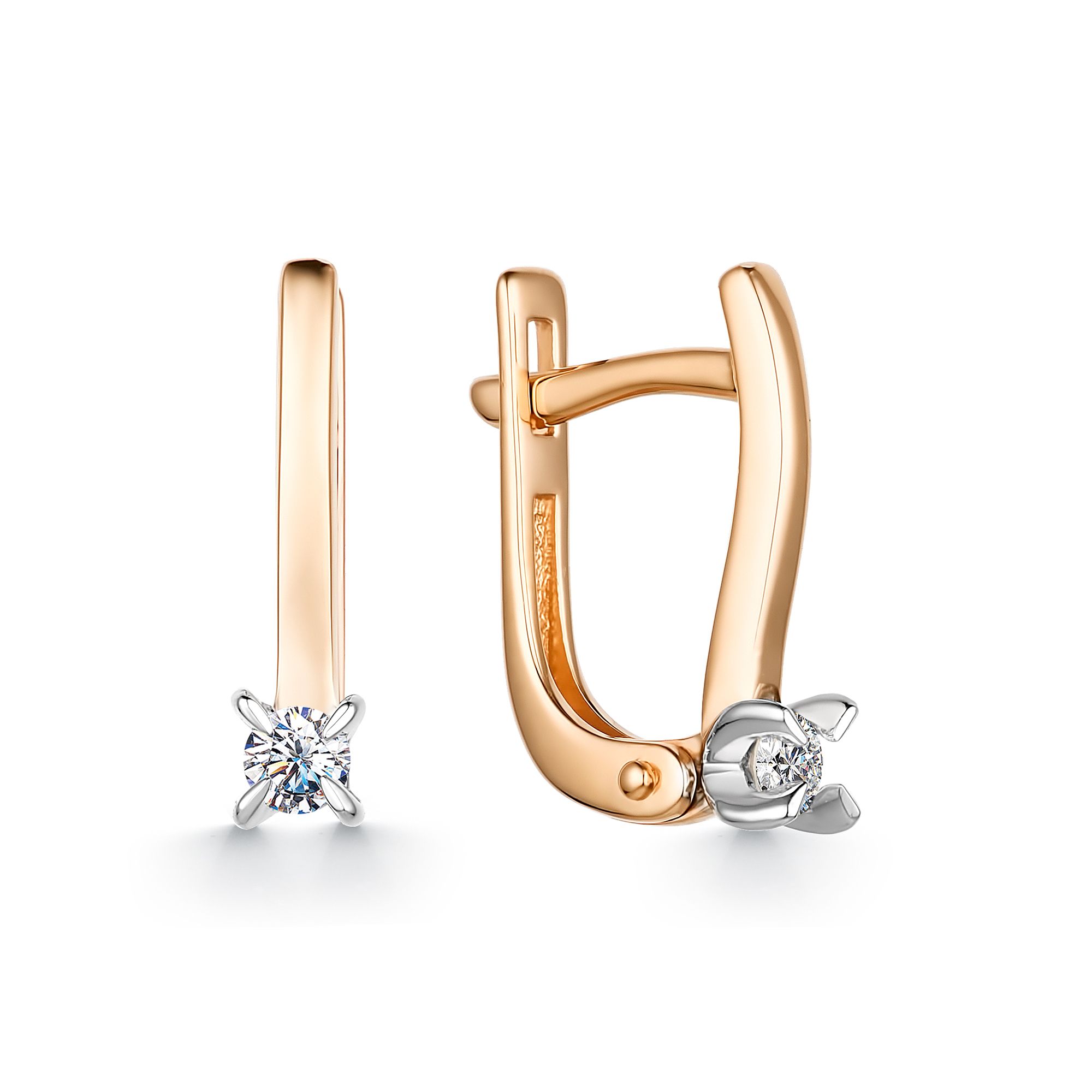 

Серьги из красного золота с бриллиантом АЛЬКОР 23999-100, 23999-100