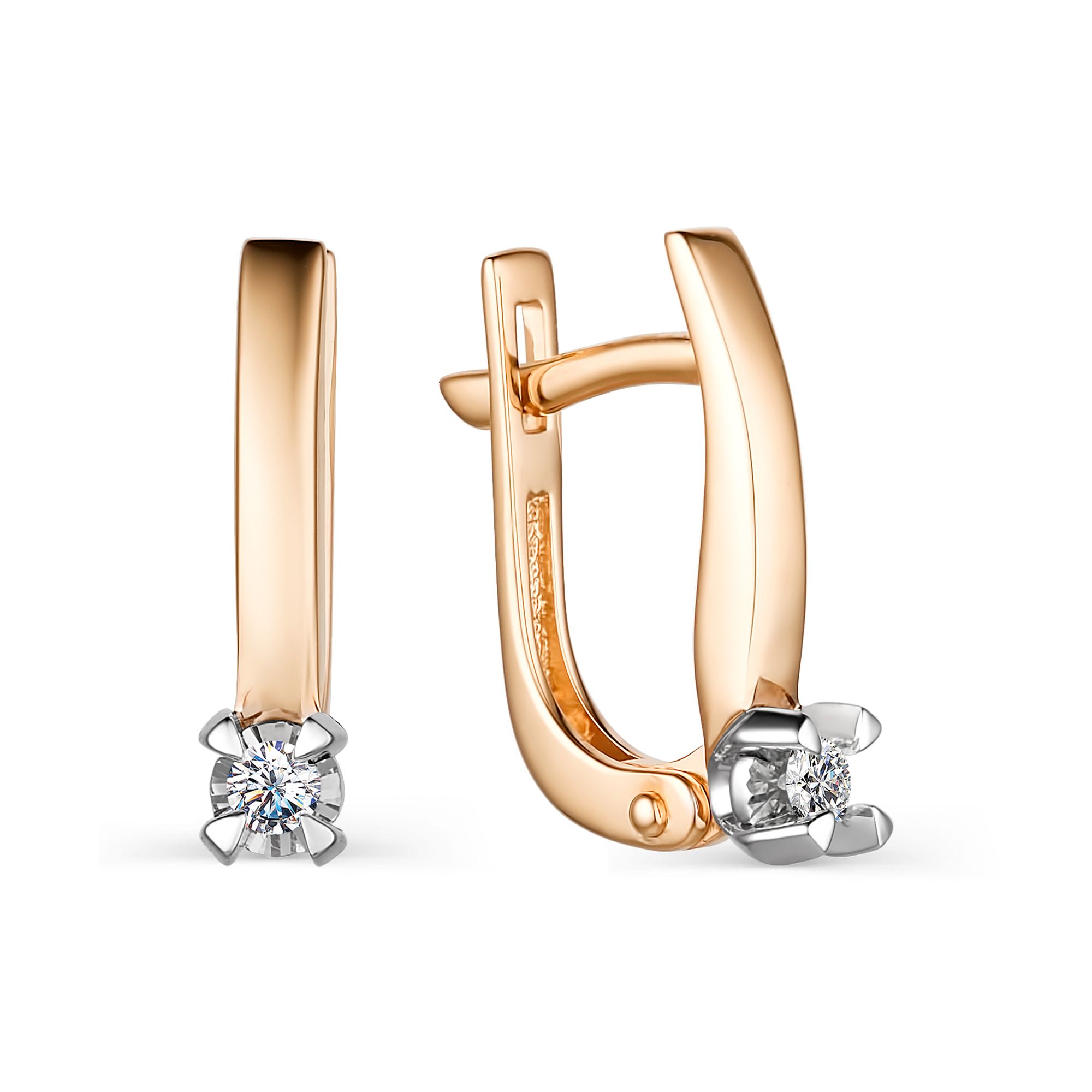 

Серьги из красного золота с бриллиантом АЛЬКОР 24001-100, 24001-100