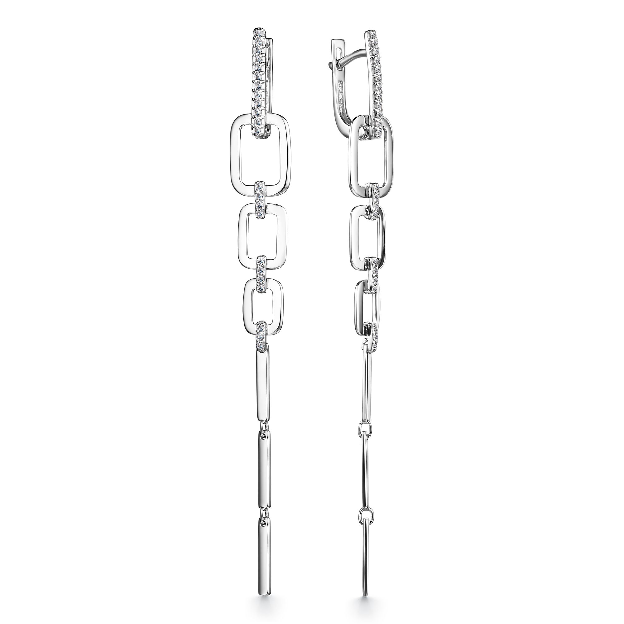 

Серьги из белого золота с бриллиантом АЛЬКОР 24011-200, 24011-200
