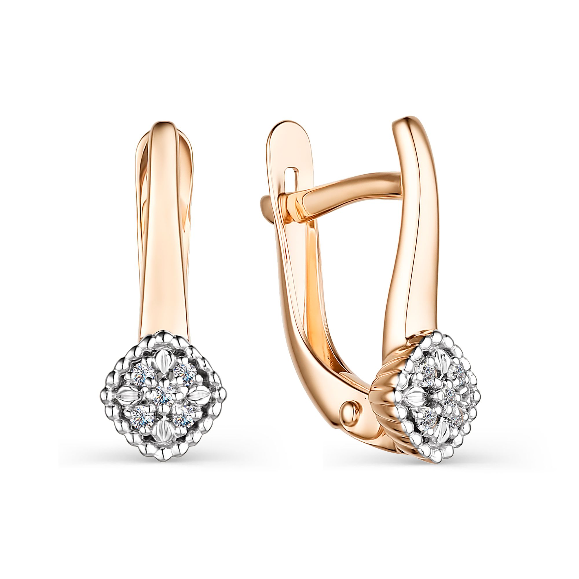 

Серьги из красного золота с бриллиантом АЛЬКОР 24096-100, 24096-100