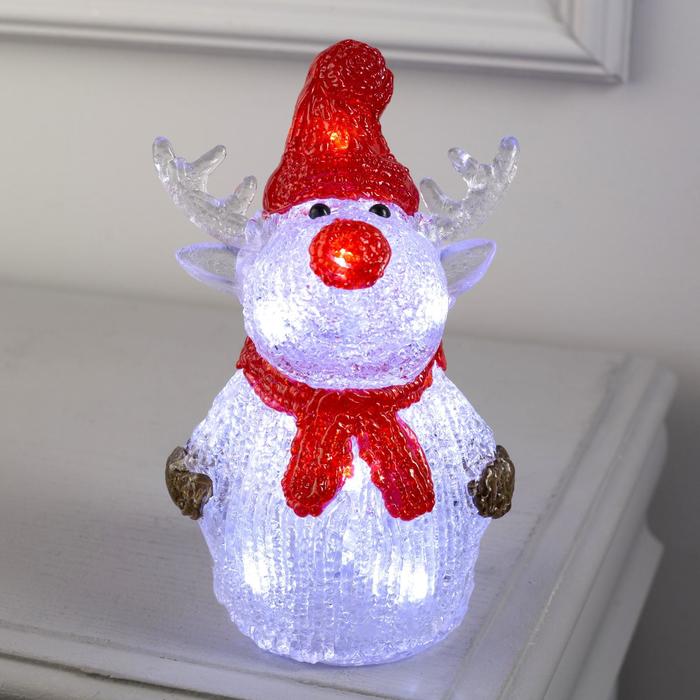 

Фигура акрил."оленёнок в красной шапке" 25x7x7 см, 10 led, aax2 (не в компл.), белый