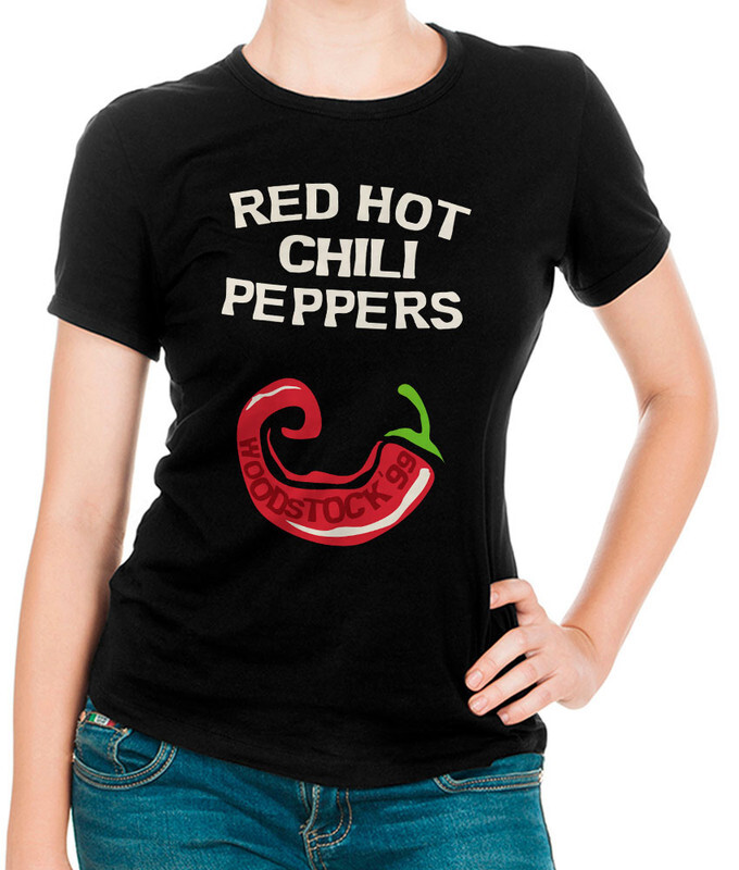 фото Футболка женская design heroes red hot chili peppers - woodstock черная 2xl