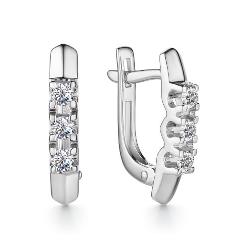 

Серьги из белого золота с бриллиантом АЛЬКОР 23134-200, 23134-200