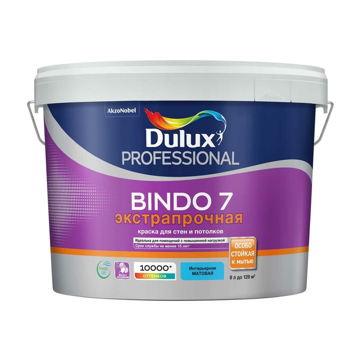 фото Краска dulux professional bindo 7 матовая, bc, 9 л