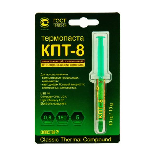 

Термопаста КПТ-8 Connector шприц 10гр. (блистер), Белый