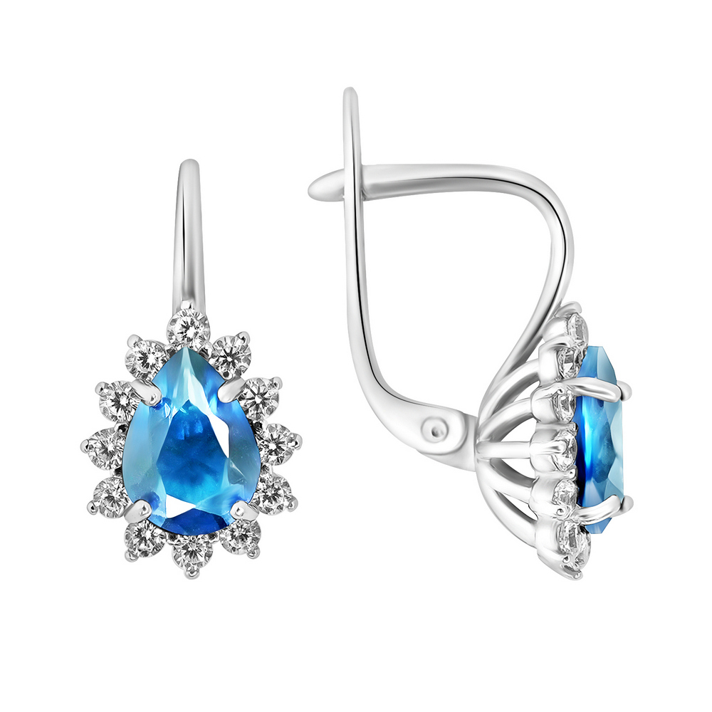 

Серьги из серебра ЯХОНТ Золотой 2704817, алпанит/фианит, 2704817