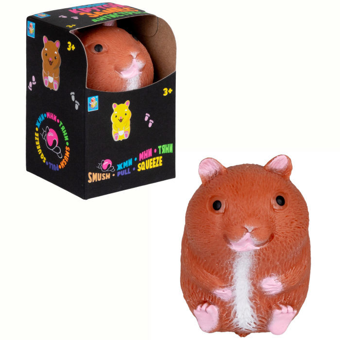 Игрушка-антистресс 1toy Крутой замес коричневый хомяк 7,5х5,5см