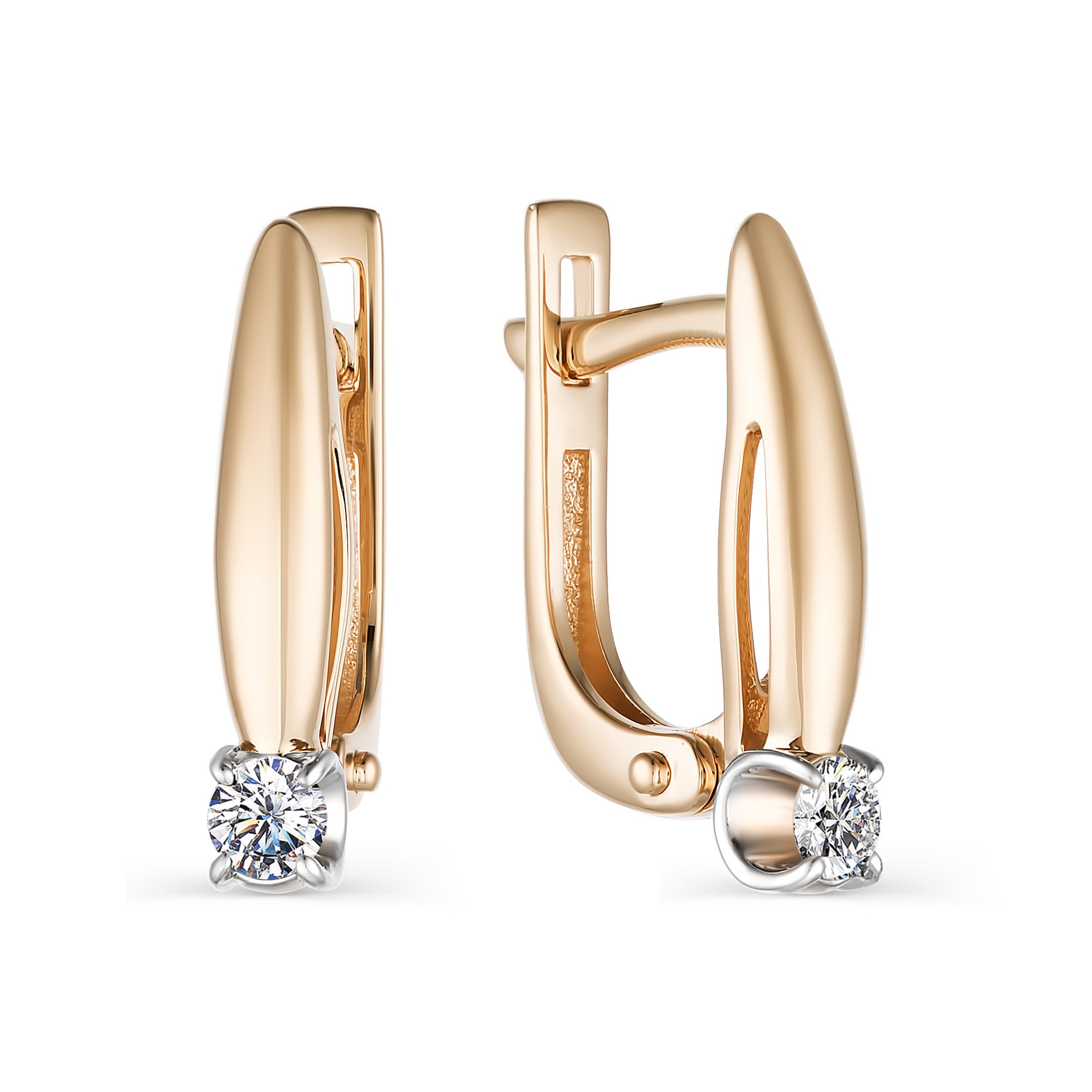 

Серьги из красного золота с бриллиантом АЛЬКОР 23451-100, 23451-100