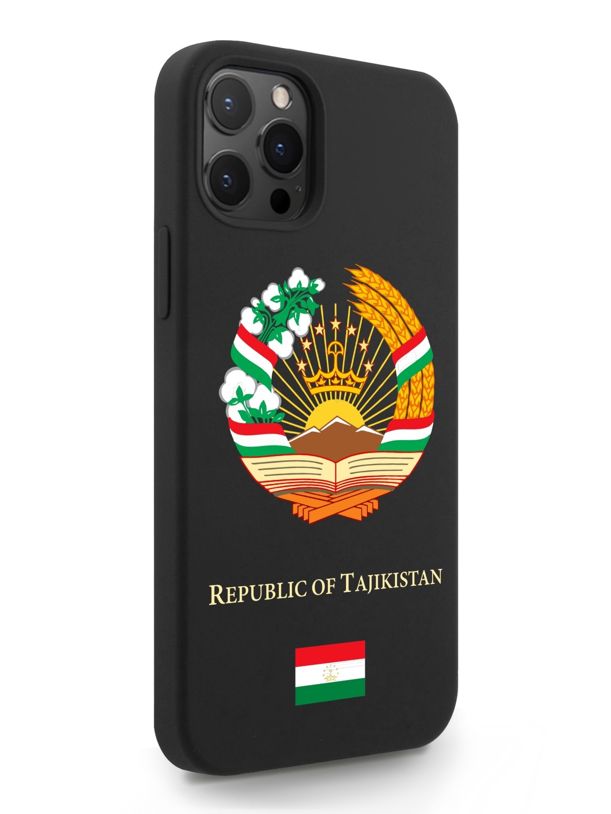 

Черный SignumCase для iPhone 12 Pro Max Герб Таджикистана черный, iPhone 12 Pro Max Герб Таджикистана