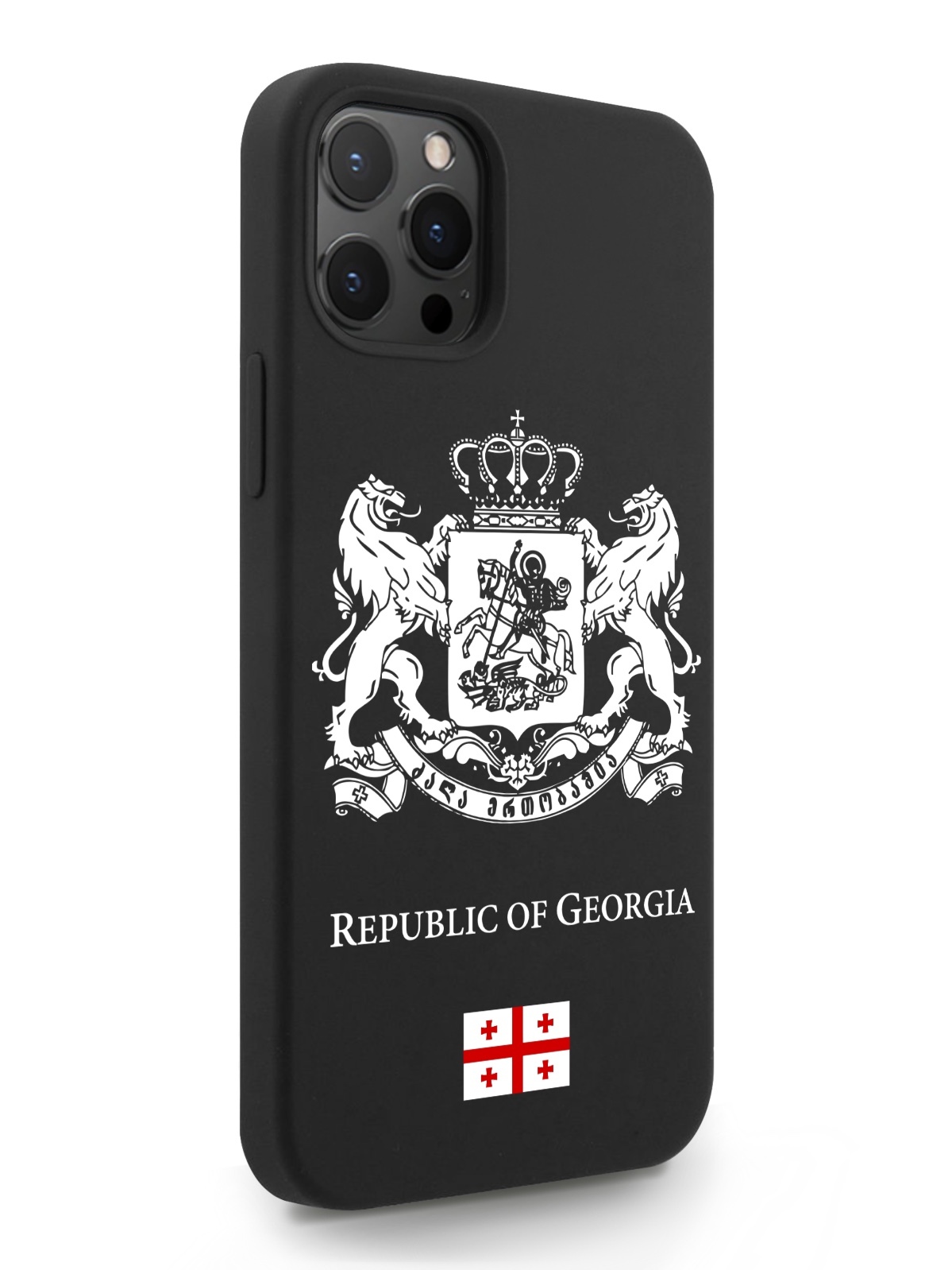 фото Черный signumcase для iphone 12 pro max белый герб грузии черный