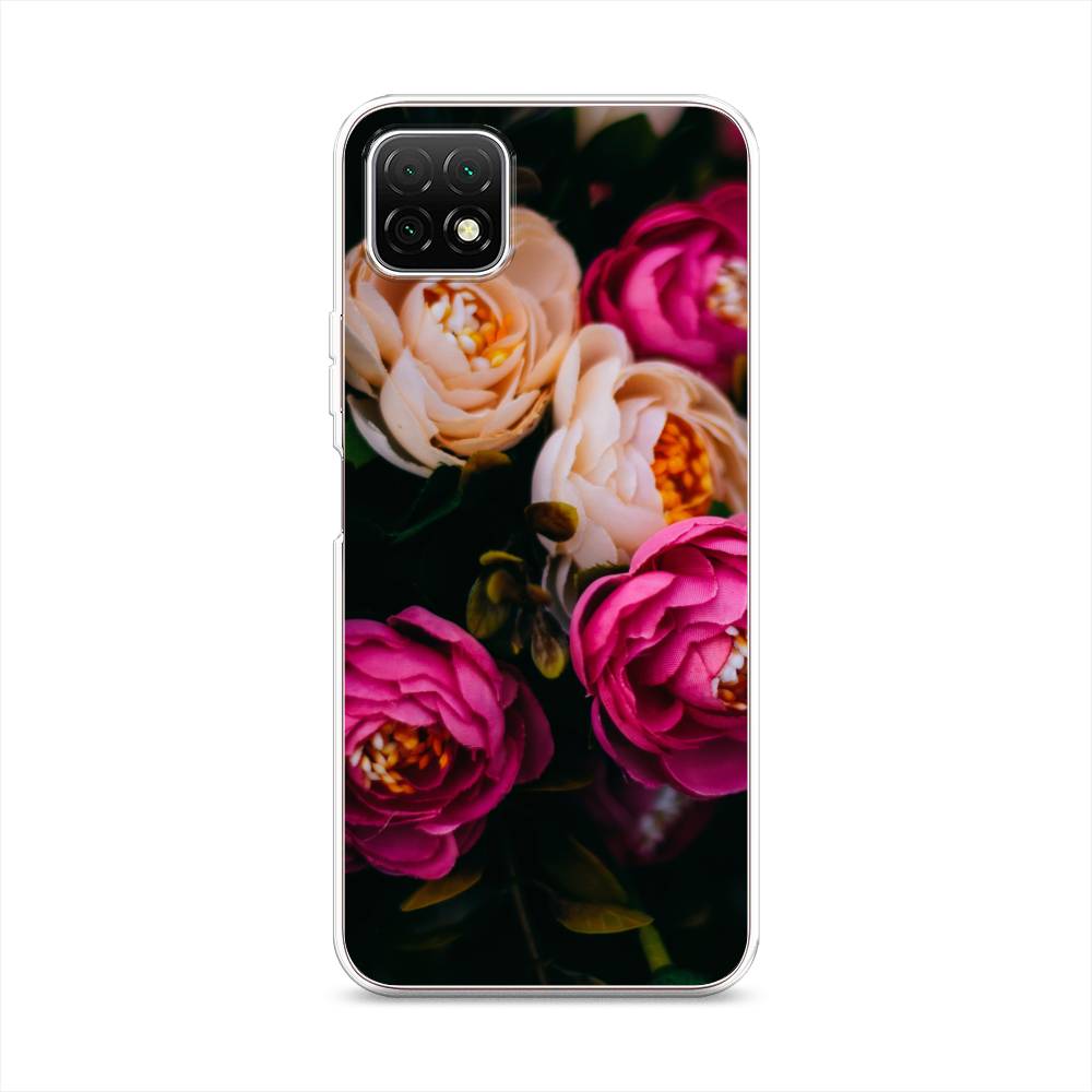 

Чехол Awog на Wiko T3 "Розовые пионы на черном", Разноцветный