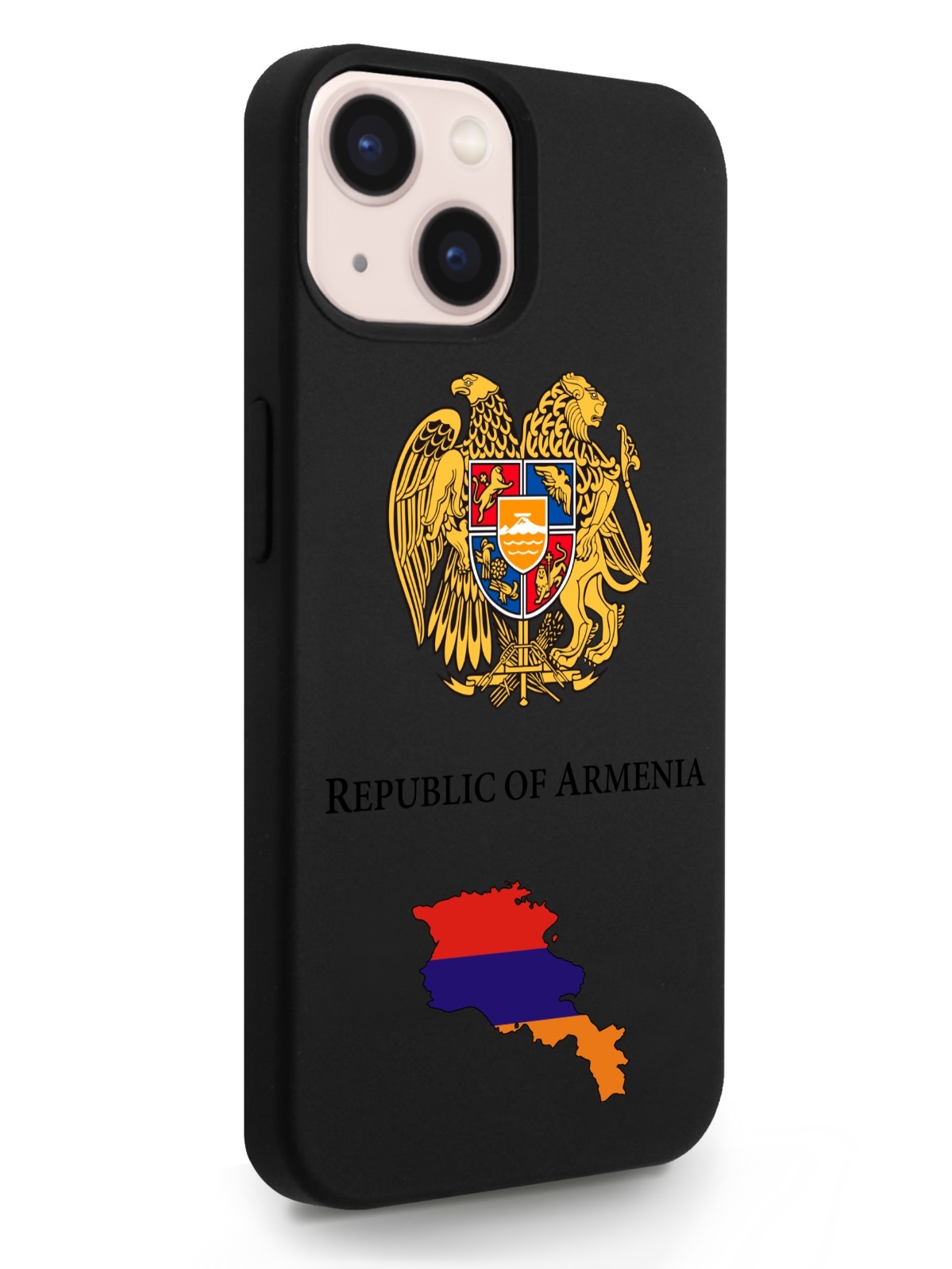 

Черный SignumCase для iPhone 13 Герб Армении черный, iPhone 13 Герб Армении