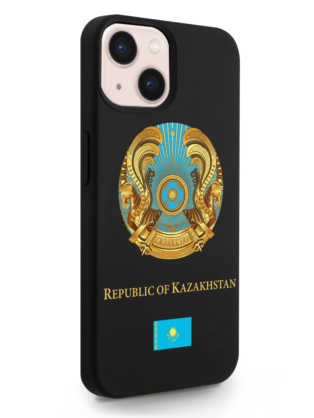 

Черный SignumCase для iPhone 13 Герб Казахстана черный, iPhone 13 Герб Казахстана