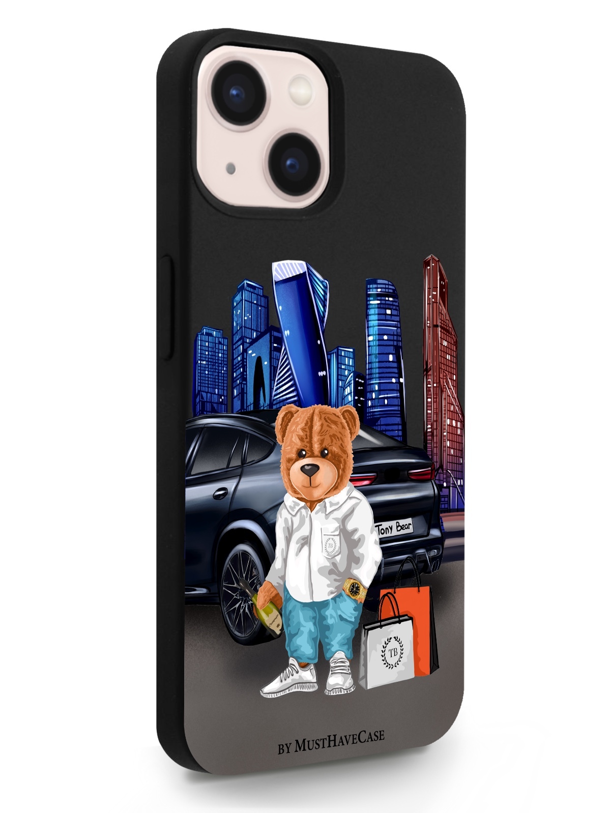 

Черный MustHaveCase для iPhone 13 Тони Москва Сити черный, iPhone 13 Тони Москва Сити