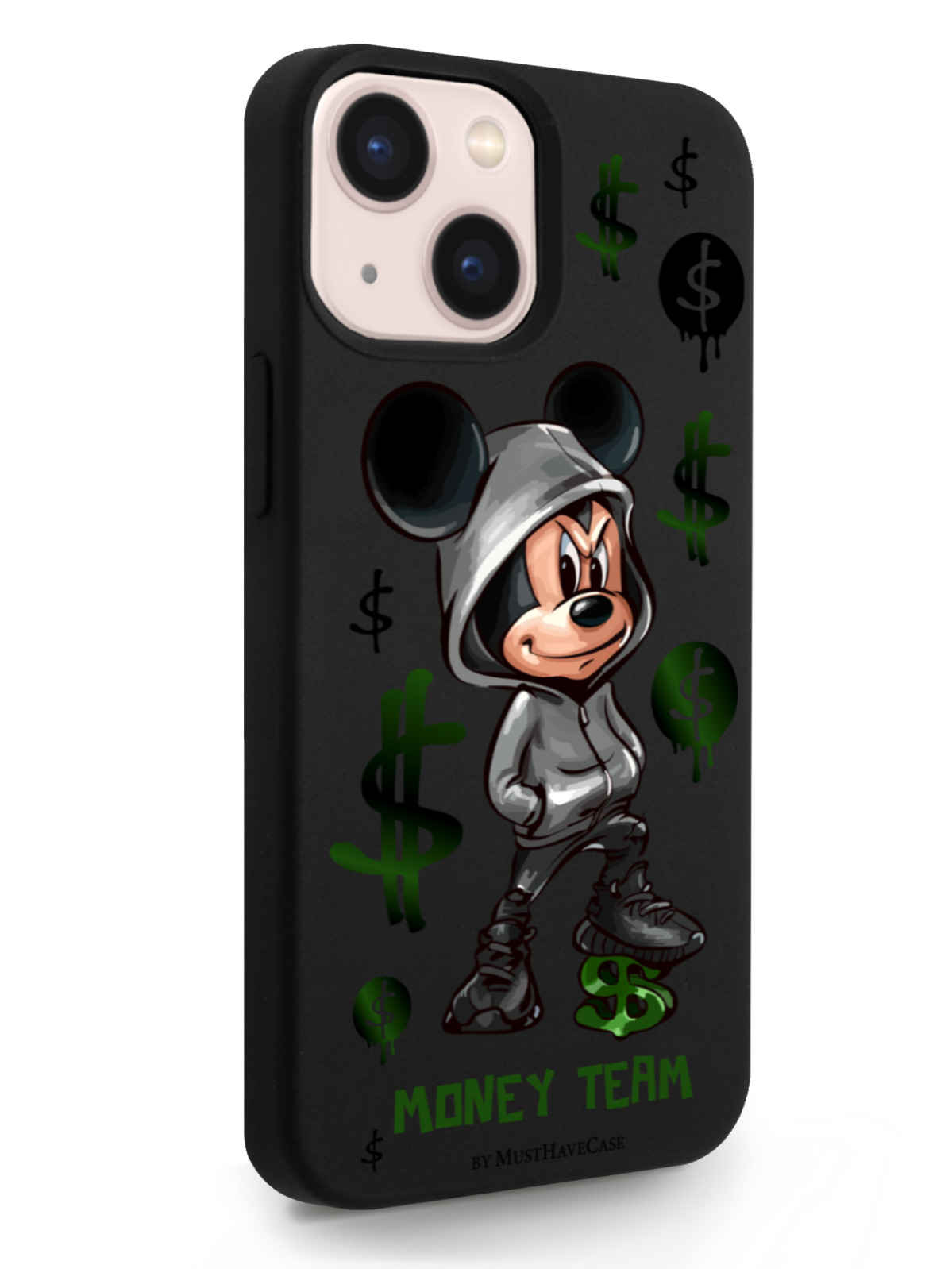 

Черный MustHaveCase для iPhone 13 Mini Богатый Мышонок черный, iPhone 13 Mini Богатый Мышонок