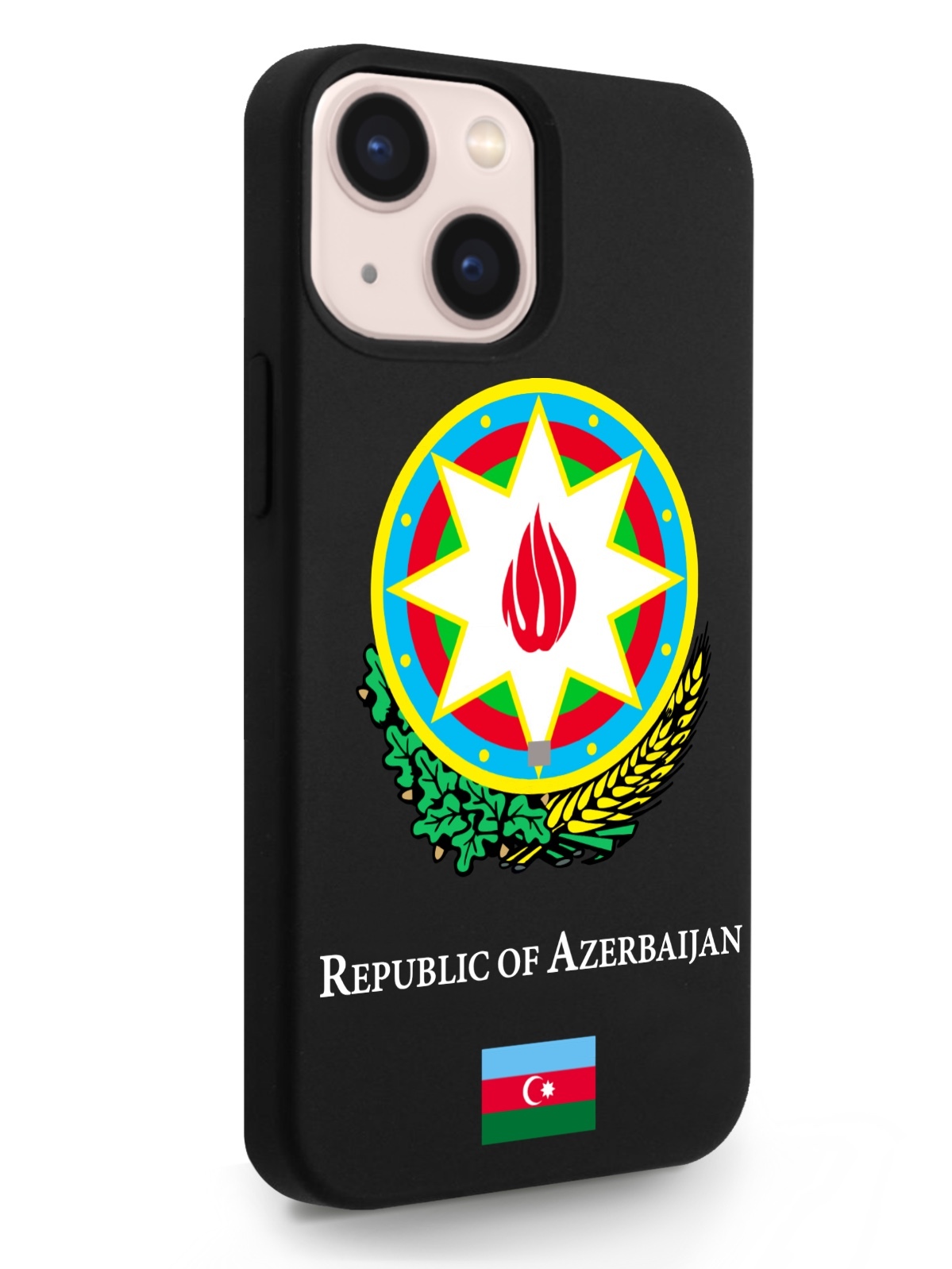 

Черный SignumCase для iPhone 13 Mini Герб Азербайджана черный, iPhone 13 Mini Герб Азербайджана