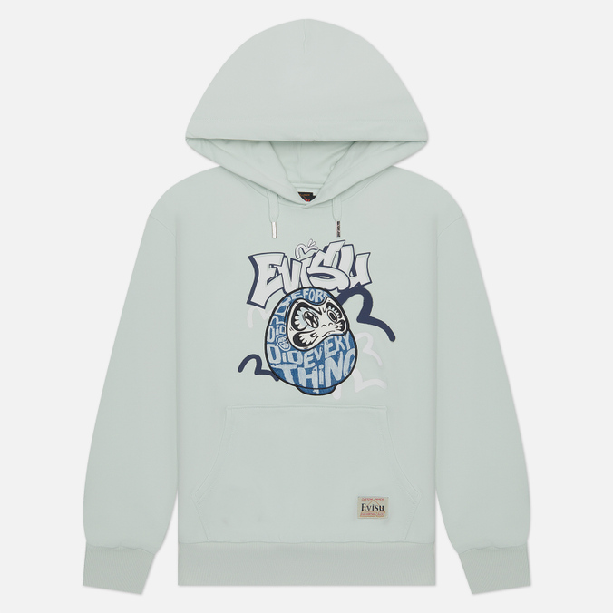 Мужская толстовка Evisu Heritage Daruma Denim Applique Hoodie зелёный, Размер M