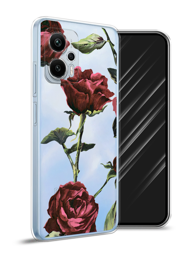 

Чехол Awog на Redmi Note 12T Pro "Бордовые розы фон", Бордовый, 319150-8