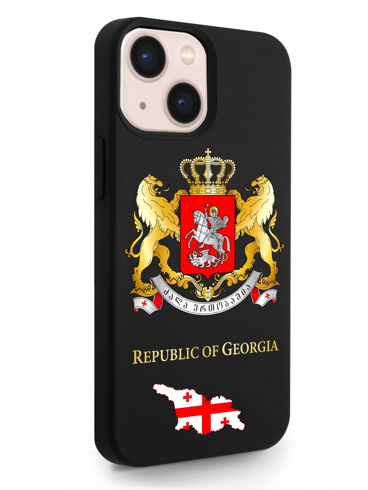 фото Черный signumcase для iphone 13 mini герб грузии черный