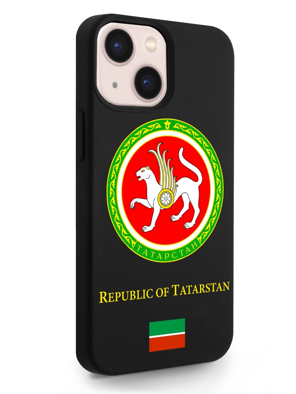 

Черный SignumCase для iPhone 13 Mini Герб Татарстана черный, iPhone 13 Mini Герб Татарстана