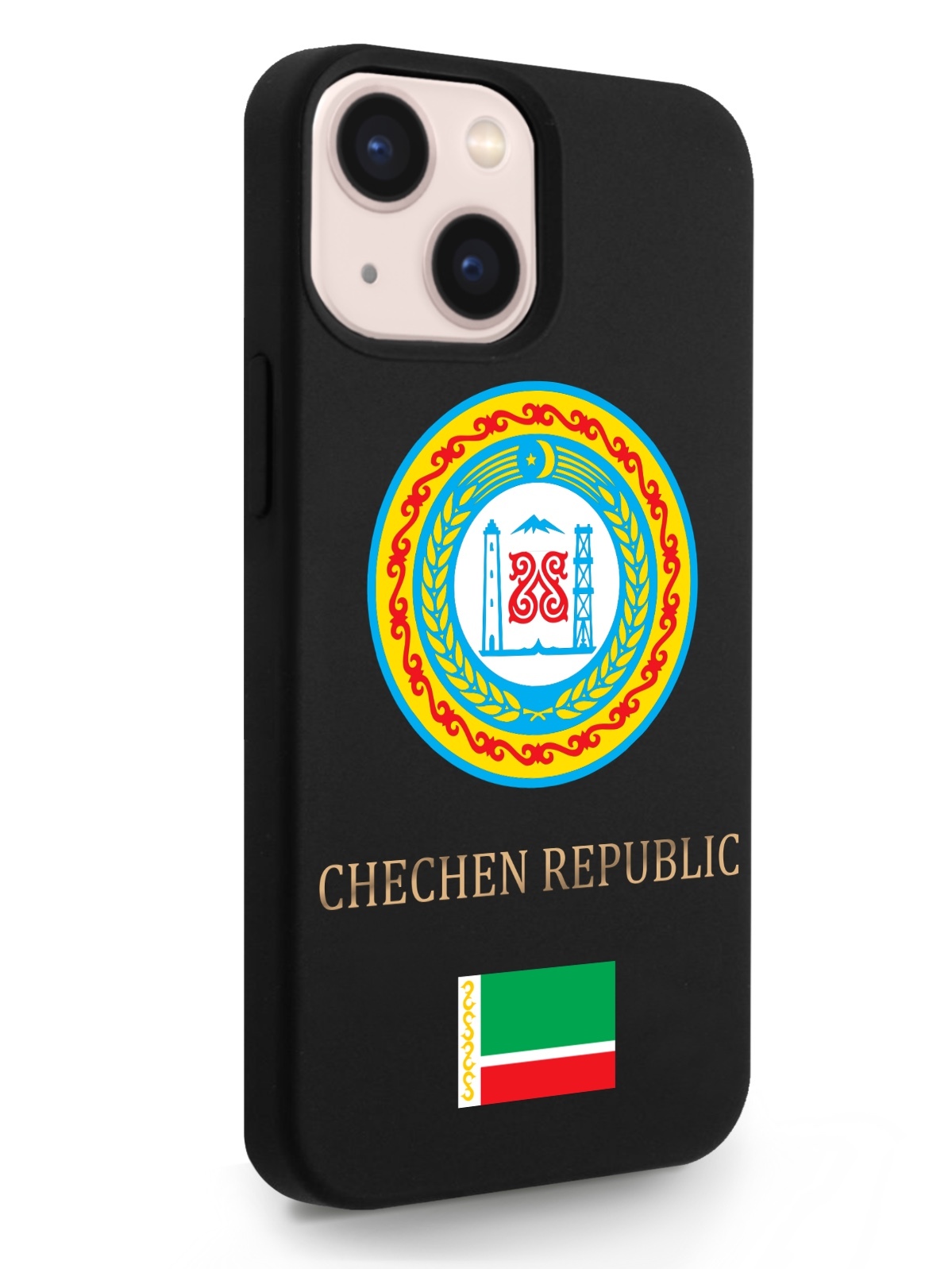 

Черный SignumCase для iPhone 13 Mini Герб Чечни черный, iPhone 13 Mini Герб Чечни