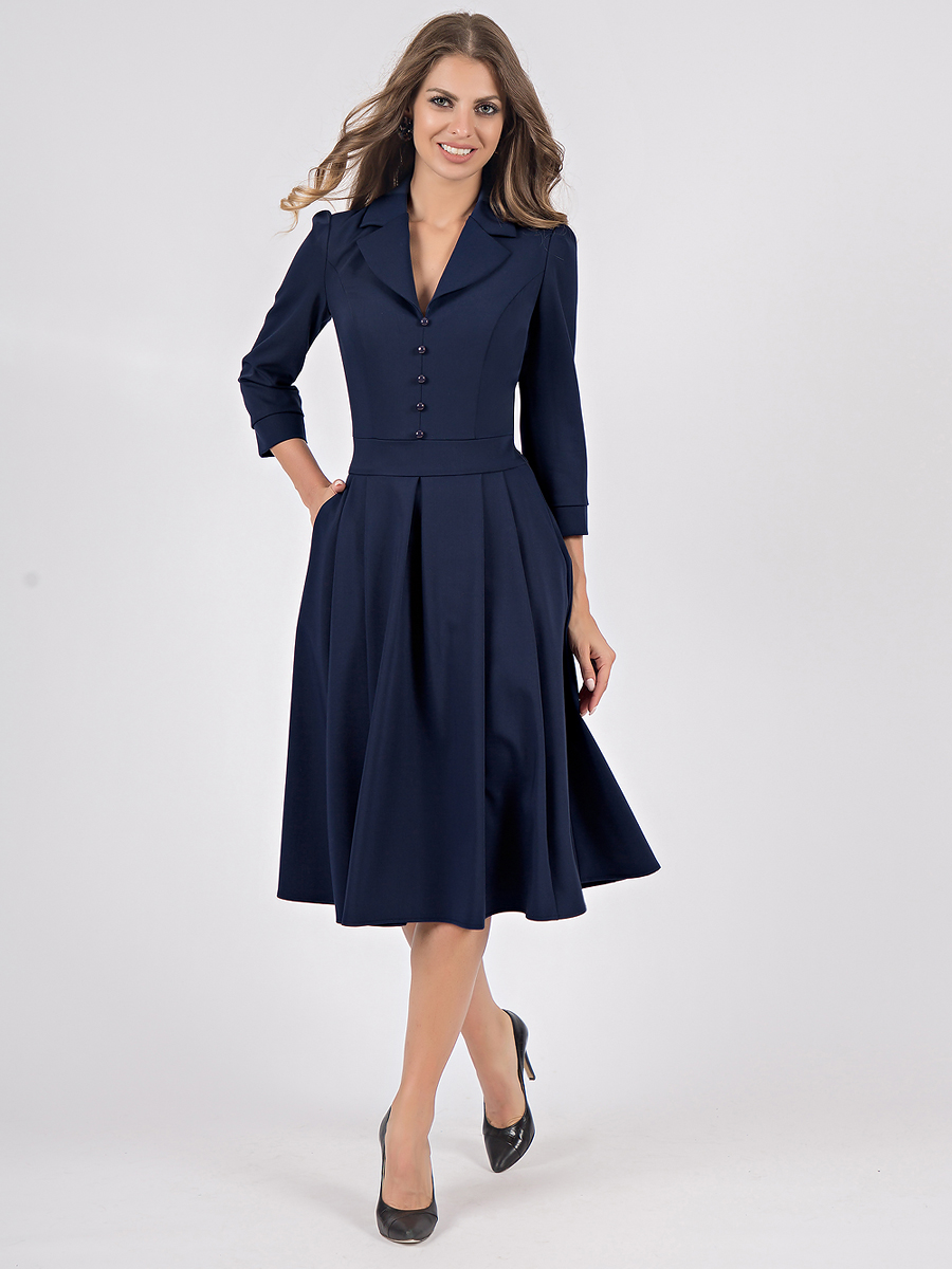 Платье женское Olivegrey Pl000697V(lussy) синее 42 RU