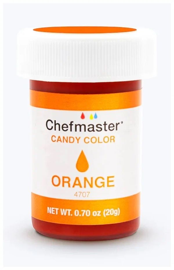 фото Краска гелевая жирорастворимая оранжевая orange candy color chefmaster, 20 гр.