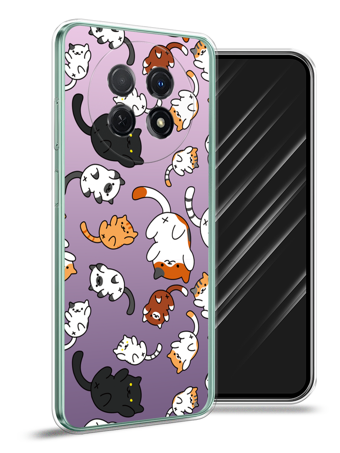 

Чехол Awog на Huawei Nova Y91 "Котопад", Фиолетовый;белый, 6121650-7