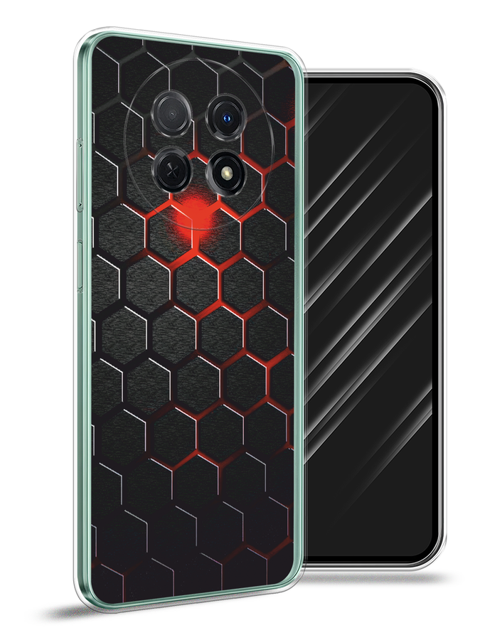 

Чехол Awog на Huawei Nova Y91 "Фон соты красные", Красный;черный, 6121650-3