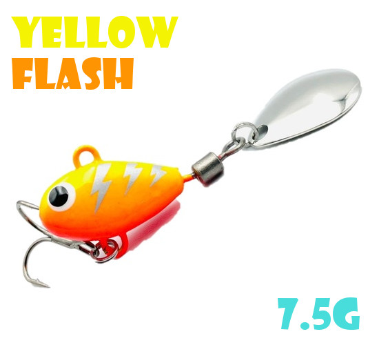 

Тейл-Спиннер Uf-Studio Hurricane 7.5g #Yellow Flash, Желтый;оранжевый;серебристый, Hurricane
