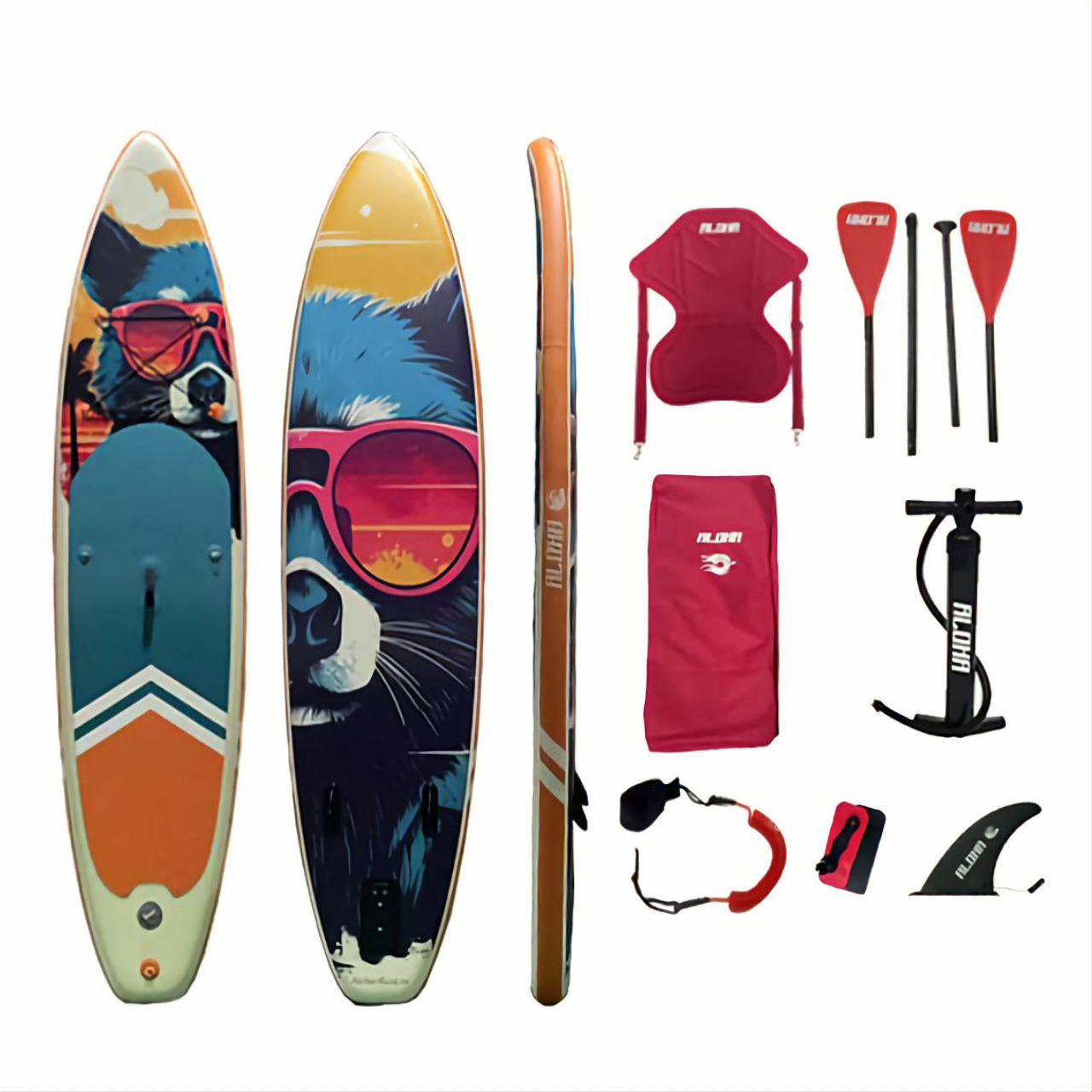 SUP-борд 2 в 1 ALOHA Енот 11'6, 350х84х15 см с полным комплектом аксессуаров