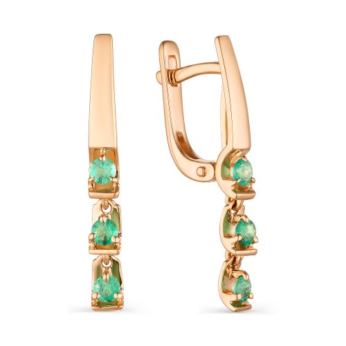 

Серьги из красного золота с изумрудом АЛЬКОР 23540-101, 23540-101